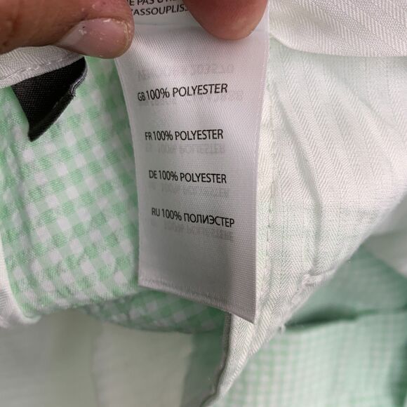 Oak Hill Classic Seersucker Shorts Mens Size 48 Green Gingham Plaid Inseam 9" - Picture 12 of 16